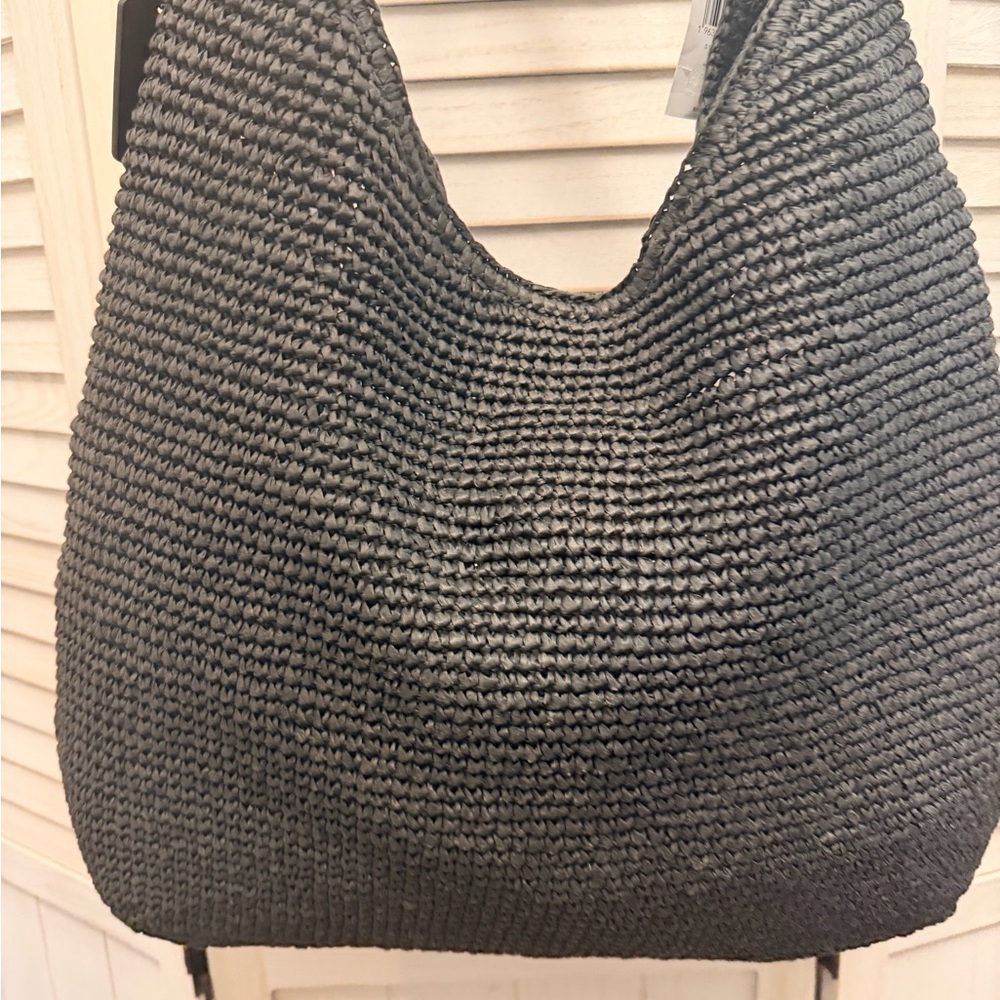 NWT Coach Black Straw/Woven Brooklyn 39 with dust bag - Picture 4 of 6